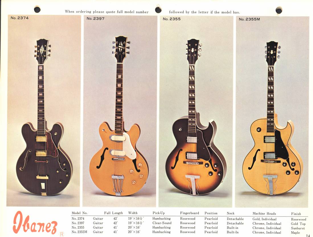 Ibanez Catalog Ibanez Vintage Guitars